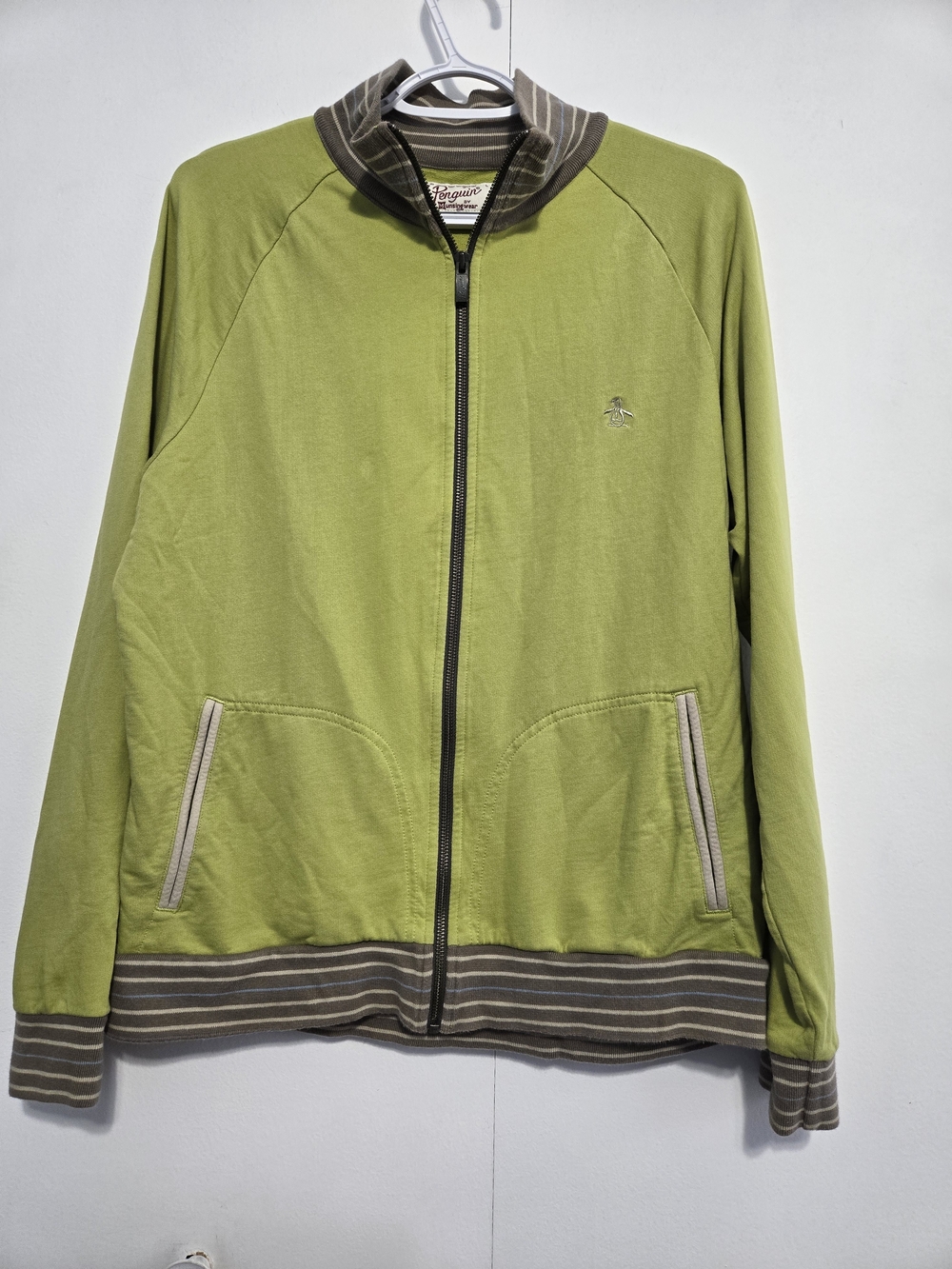 Original Penguin‎ by Munsingwear Women's L Green Full Zip Track Jacket